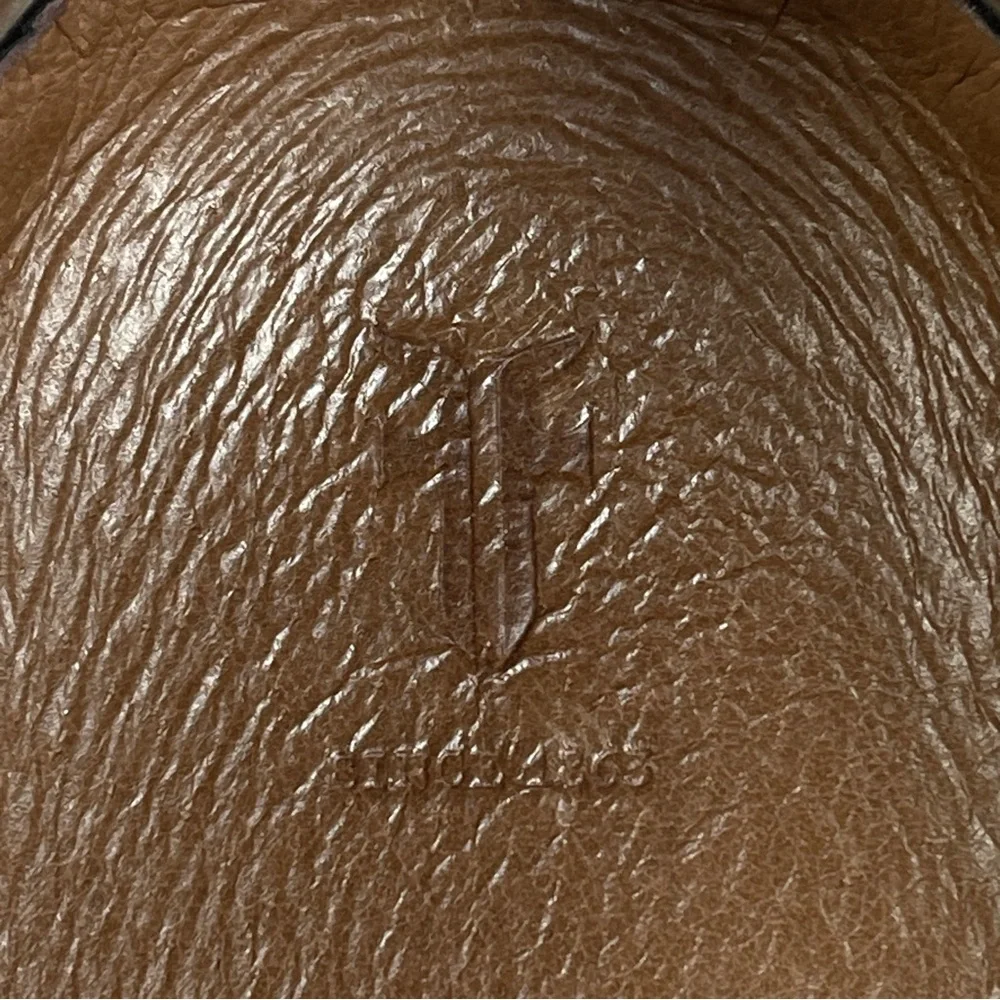 FRYE Dylan men's cognac brown leather slip-on loafer shoes, size 9.5 - Picture 10 of 15